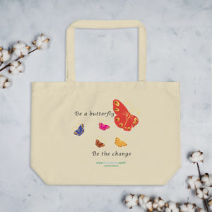 Be A Butterfly - Tiny Planet Tote Bag Designed by Dorothea Mordan. Sold by Chandler Designs