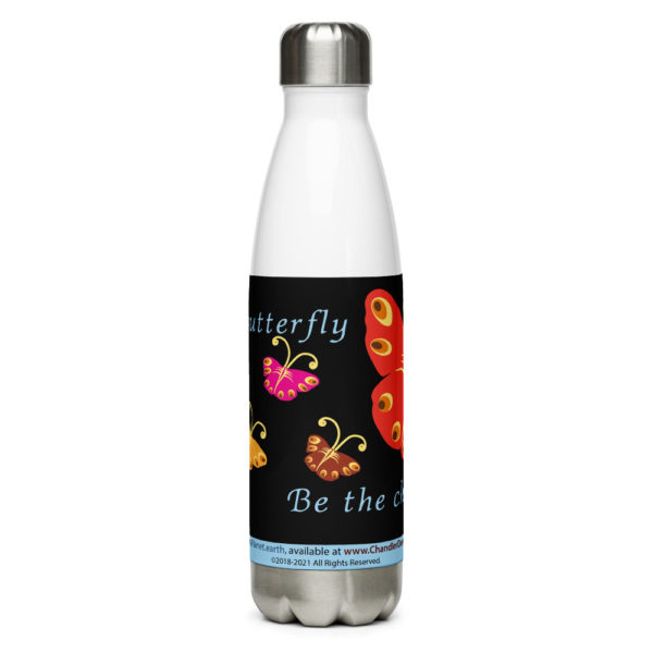 Tiny Planet Be A Butterfly Water Bottle Designed by Dorothea Mordan. Sold by Chandler Designs