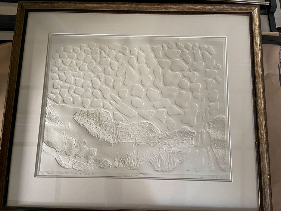 Archival framing for displaying and preserving art, Embossed Paper